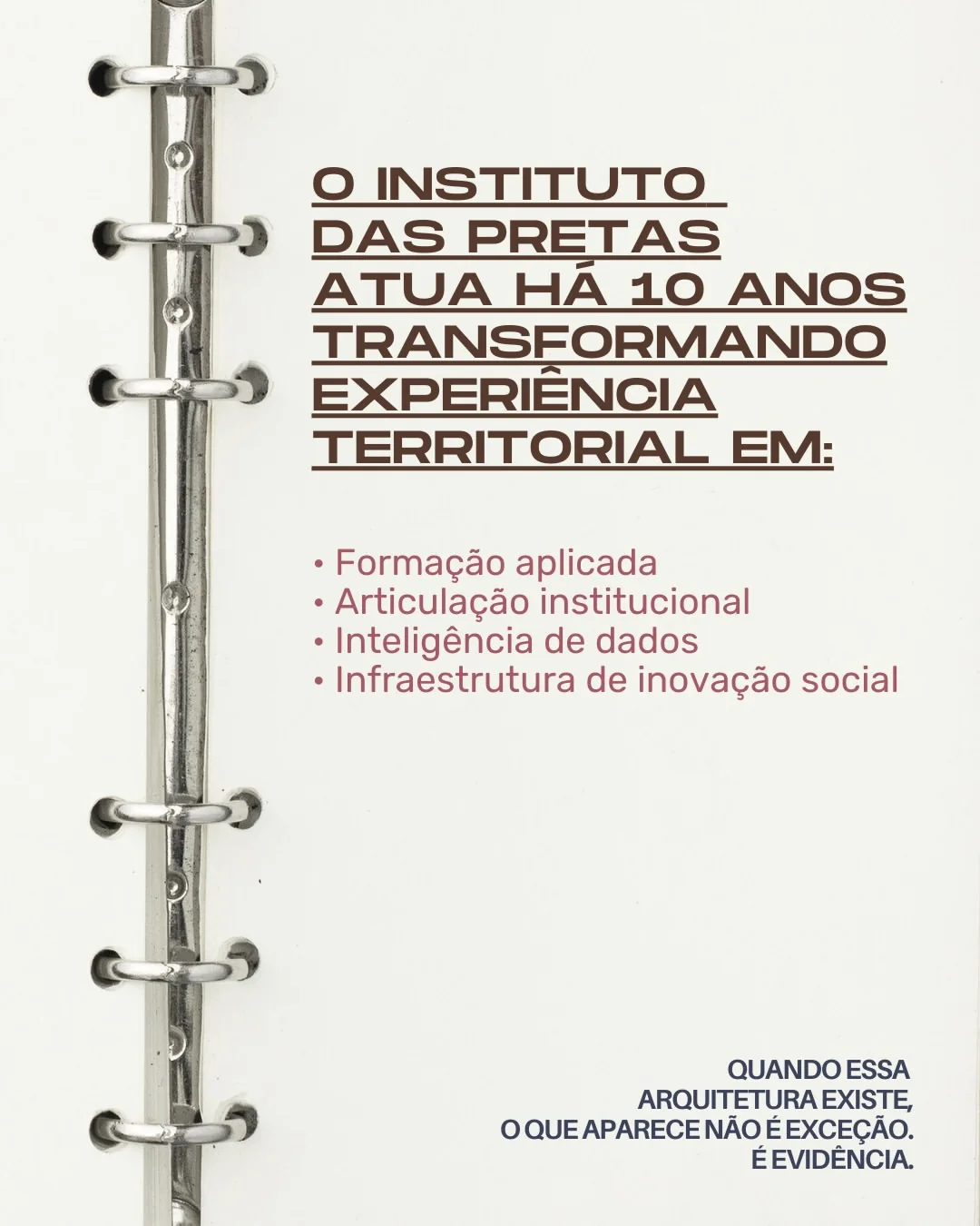 Peça institucional sobre dez anos transformando experiência territorial.